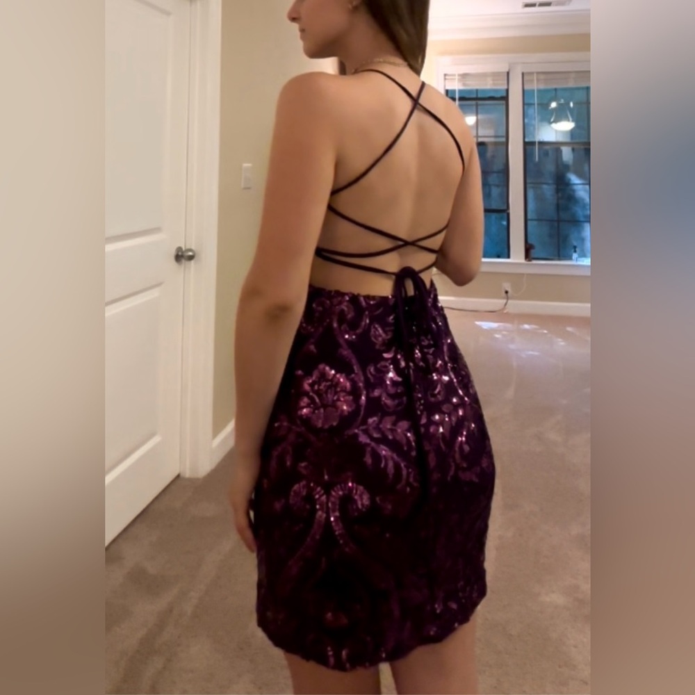 Homecoming Windsor Purple Sequins Dress